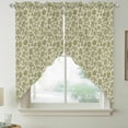 thumbnail image 2 of Green Floral Swag Valances for Windows, Kitchen Curtains 36 Inch Length 2 Panels Set, Vintage Rustic Botanical Spring Short Curtains for Small Windows Rod Pocket Cafe Curtains Drapes 28"x36", 2 of 8