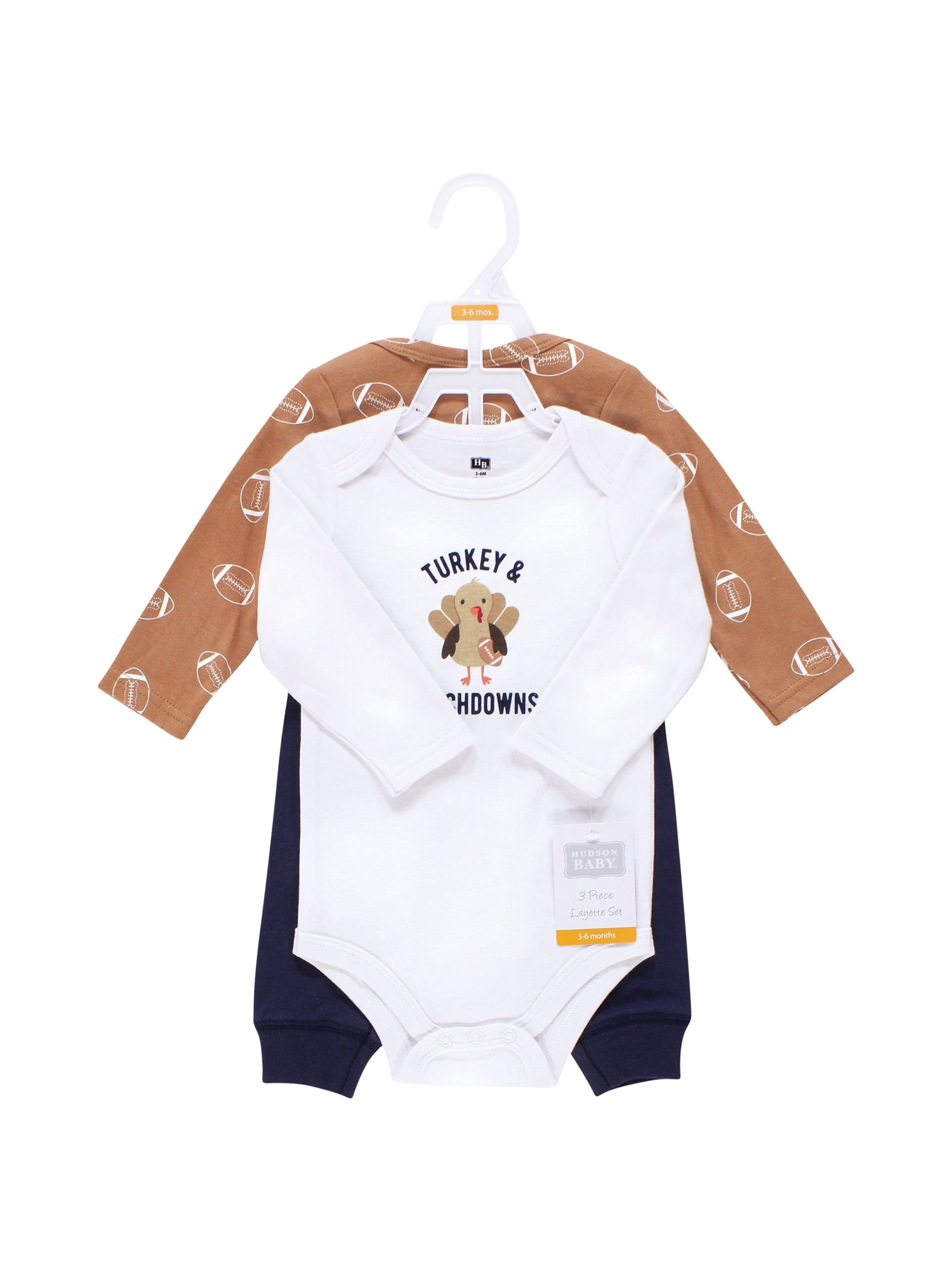 Hudson Baby 2 Cotton Bodysuits and Pant Set, Newborn- 24 Months