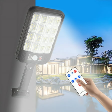 

Usloyux LED Solar Light Savings Solar Street Lights Outdoor Bright Solar Powered Night Lighting Sensing Lamp for Outside Dusk to Dawn with Remote Control IP67 Outdoor Wall Lights for Yard Barn