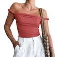 thumbnail image 3 of Womens Off The Shoulder Top Sleeveless Slim Fit Stretchy Tank Top Y2k Casual T Shirts, 3 of 6