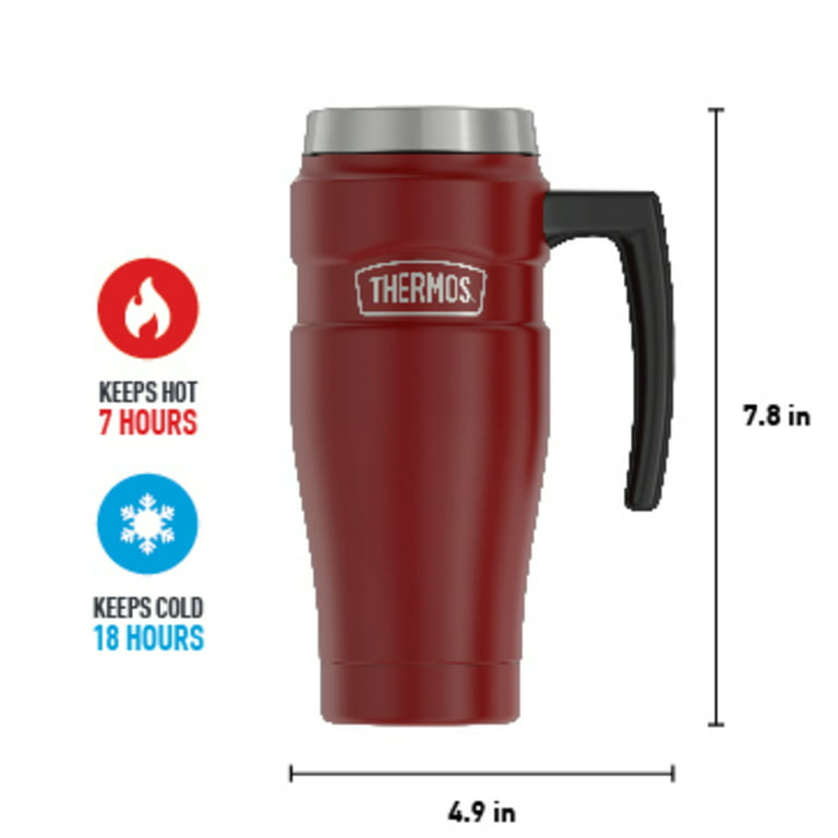 Thermos 16 oz. Matte Red Vacuum Insulated Stainless Steel King Travel Mug  W/hand