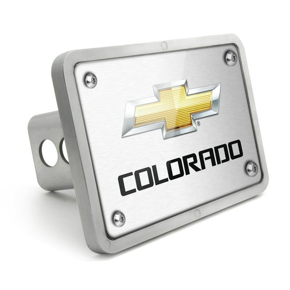 Chevrolet Colorado UV Graphic Brushed Silver Billet Aluminum 2 inch Tow Hitch Cover