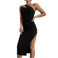 thumbnail image 2 of Pisexur Off-The-Shoulder Sans Manches Genou-Haute Robe Mode Femmes Casual Sexy Évider Robe Sans Manches Femmes Robe sur l'Autorisation, 2 of 8