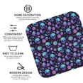 thumbnail image 3 of Lsque purple Skull flower Pattern 4" Drink Coasters Set of 4, PVC Leather Absorbent Coasters, Table Coaster Set Decorative Coffee Cup Coasters Housewarming Gift -Square, 3 of 6