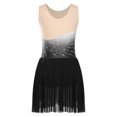 thumbnail image 5 of Xnihocha Womens Ice Skating Dress Rhinestone Mesh Sleeveless Dresses Ballet Lyrical Dance Dress Black M, 5 of 6