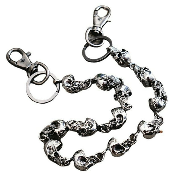 Qarigey Pantalones de cadena Skull Trendy Sturdy Snap Hook Key Chain Gothic Easy Matching Ropa Accesorios Monedero y Mujer Accesorios de disfraces Qarigey AP014066-01