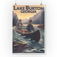 thumbnail image 1 of Lake Burton, Georgia - Canoe in Rapids - Lantern Press Poster (9x12 Art Print, Wall Decor Travel Poster), 1 of 1