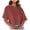 Brown, variant on Women Drop Shoulder Crop Tops Round Neck Short Sleeve Solid Casual Comfy Fashion Trendy Beach Vacation Travel Loose Blouse, Red M