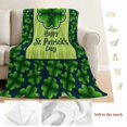 thumbnail image 5 of Happy St. Patrick's Day Blanket Soft Cozy Warm Throw Blanket for Couch, Plush Fuzzy Flannel Fleece Blankets for Sofa, Spring Lucky Grass Watercolor Bed Blankets Lightweight Gifts for Women, 30"x40", 5 of 9