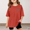 thumbnail image 5 of WOYY Big Girls Oversized T Shirt Bow Print Breathable Short Sleeve T-Shirt, Sizes 7-8, 5 of 5