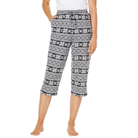 

Dreams & Co. Women s Plus Size Knit Sleep Capri Pajamas