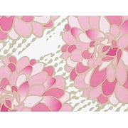 Pack of 1, Gilded Blooms 24" x 85' Gift Wrap Cutter Box For Feminine, Birthday, Mother's Day