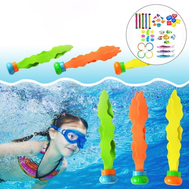 1 / Juego de Natación, Juego de Buceo, Juego de Agua, Divertido Juguete para 40 piezas perfke Juguetes de piscina