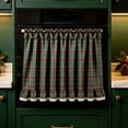 thumbnail image 5 of DeChang Christmas Oven Door Curtain, Plaid Festive Kitchen Half Curtain with Bowknot Lace Ruffle Trim, Washable Easy Install Vintage Holiday Home Appliance Decor,Multicolor, 5 of 6