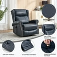thumbnail image 6 of 360° Swivel Recliner Chair Rocker with Massage and Heating for Elderly, Genuine Leather Lounge Single Sofa with Adjustable Footrest and Backrest, Blue, 6 of 6