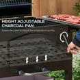 thumbnail image 5 of 48.8" Charcoal Grill, BBQ with Adjustable Height, Portable Barbecue with Folding Shelves, Thermometer, Bottle Opener & Wheels for Outdoor Camping, Picnic, Patio, Backyard, Black, 5 of 9
