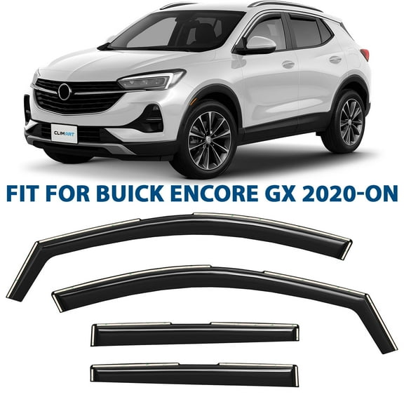 CLIM ART in-Channel Incredibly Durable Rain Guards for Buick Encore GX 2020-2026, Original Window Deflectors, Vent Window Visors, Vent Deflector, 4 pcs. - 620435