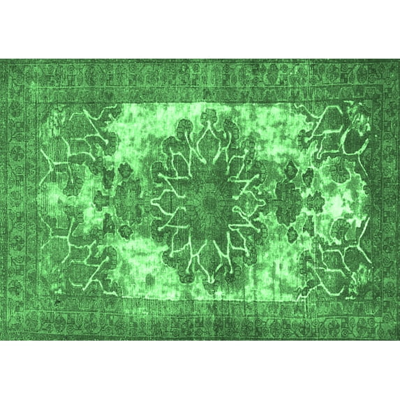 Ahgly Company Indoor Rectangle Persian Emerald Green Traditional Area Rugs, 8' x 10'