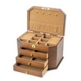 thumbnail image 5 of Solid Wood Jewelry Storage Box With Lock Earrings Necklace Jewelry Box Large Capacity Simple Vintage Wood, 5 of 6
