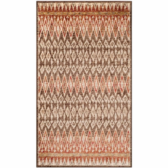 Transitional Rug - Paradise Viscose Pile -Taupe/Cream-Color:Taupe/Cream,Design:Transitional,Shape:Accent,Size:4'L x 2' 7''W