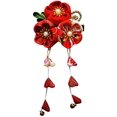 thumbnail image 1 of CRB Fashion - Pinza para el pelo para mujer, diseño de kimono japonés Yukata, diseño de flores (rojo II), 1 of 1