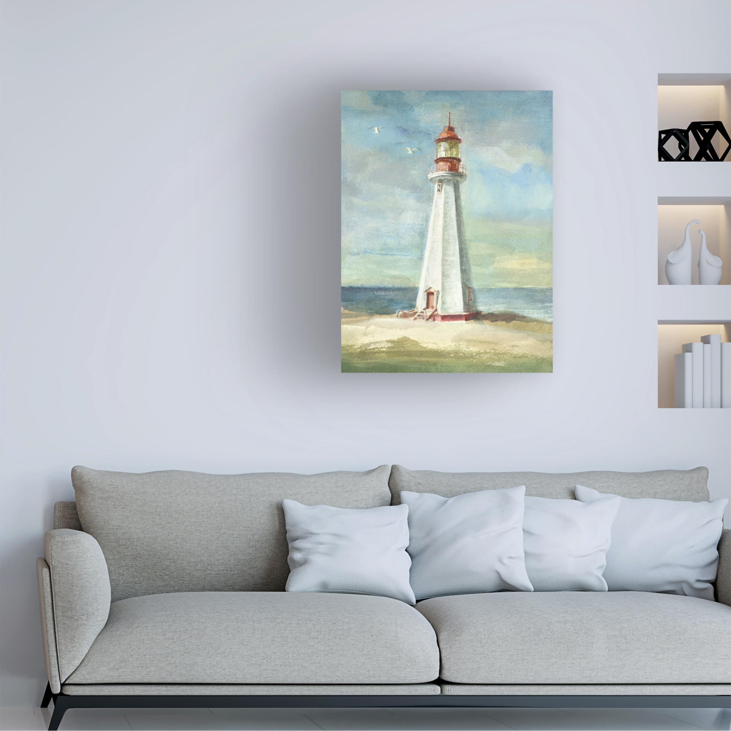 Trademark Fine Art 'Lighthouse III Red' Canvas Art by Danhui Nai