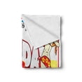 thumbnail image 2 of Florida Soft Flannel Fleece Throw Blanket, Greetings from Florida Postcard Design with a Pin-up Girl in Bikini and Oranges, Cozy Plush for Indoor and Outdoor Use, 50" x 70", Multicolor, by Ambesonne, 2 of 6