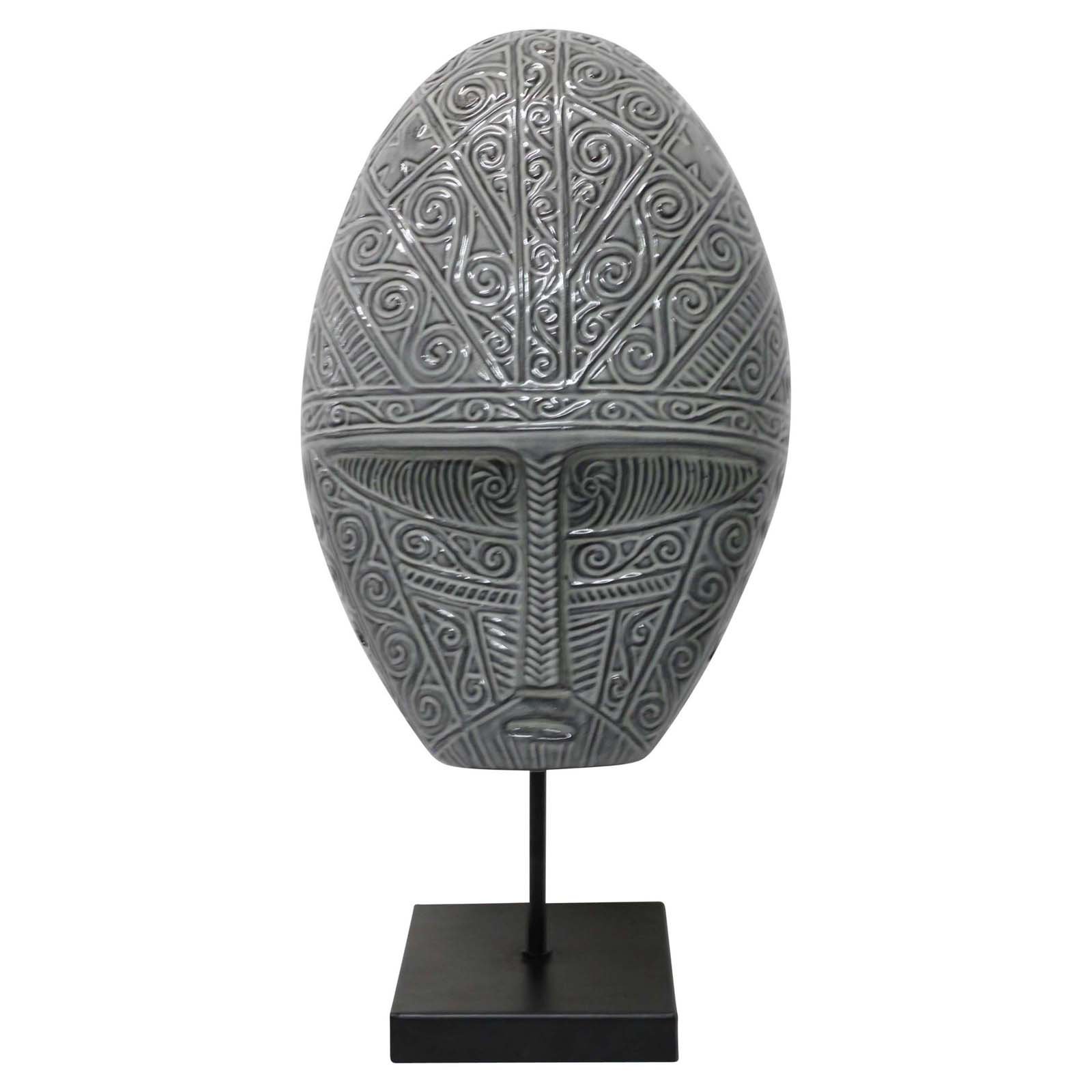 Sagebrook Home Decorative Ceramic Mask Sculpture on Stand
