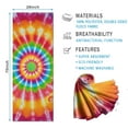 thumbnail image 2 of Colorful Tie Dye Spiral Mandala Hot Yoga Mat Towel Non Slip for Hot Yoga - Quick-Drying Yoga Mat Cover with 4 Corner Pockets with Travel Bag - Hot Yoga Towel Non Slip 70"x26", 2 of 6
