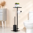 thumbnail image 4 of Stylish And Simple Floor-Standing Toilet Brush Paper Towel Holder, Thickened Carbon Steel Removable Paper Roll Storage Rack, Suitable For Bathrooms/Washrooms, 4 of 7