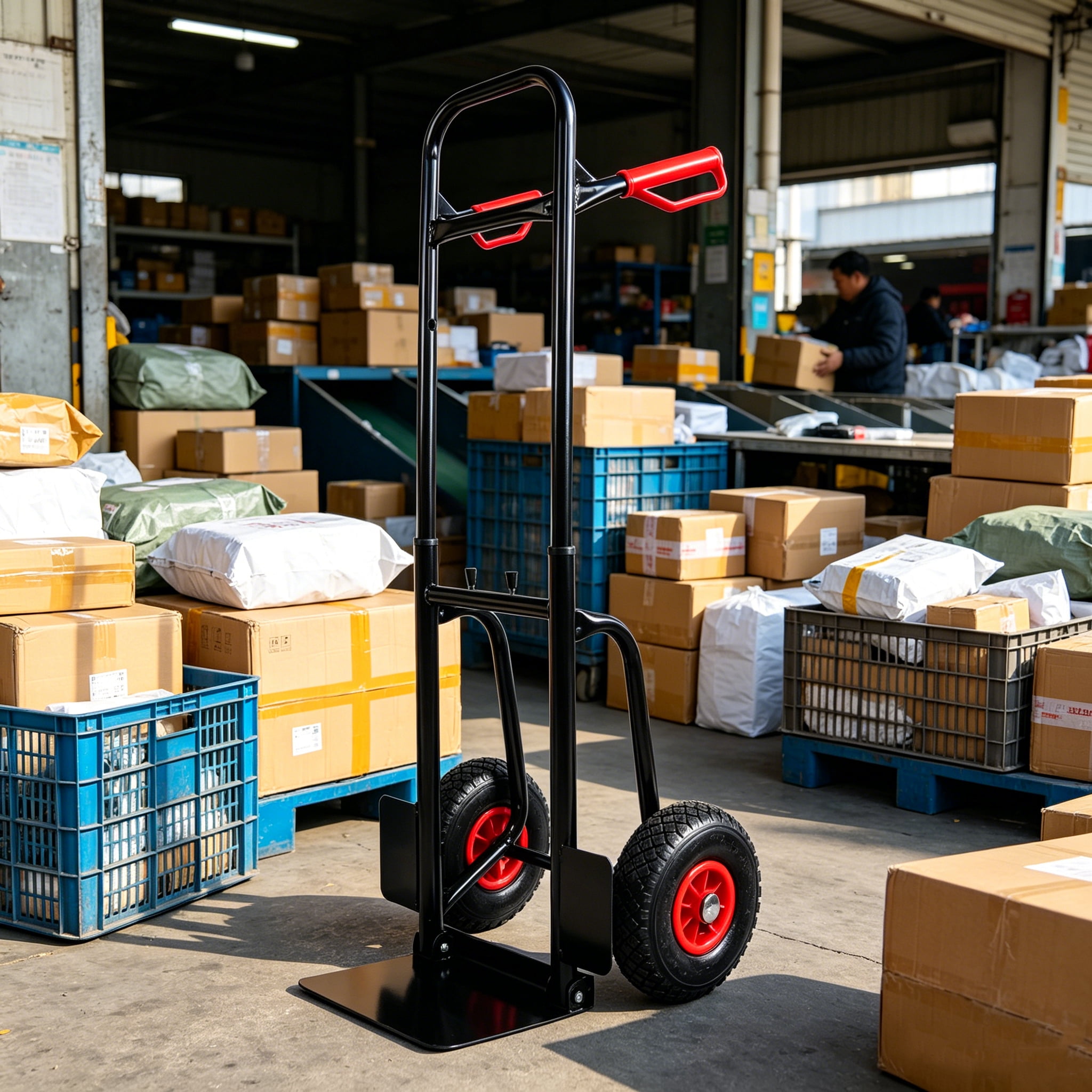 Heavy-Duty Folding Hand Truck with Retractable Handle for Moving