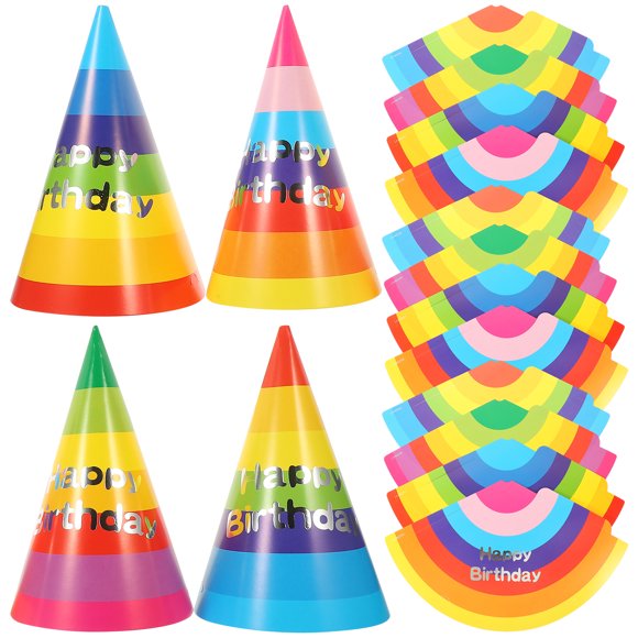 Miangastore 32pcs Kids Birthday Party Hats Paper Hats Party Cone Hats Party Decorations