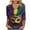 C Multicolor, variant on YUGYXL Fashion Plus Size 3/4 Sleeve Tshirts for Women Mardi Gras Party Mask Graphic Fancy Comfy Clothes Lounge V Neck Soft Tunic Shirts Celebration Lightweight Tees
