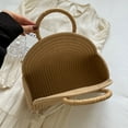 thumbnail image 3 of Handwoven Beach Bag Chic Cotton Rope Clutch Purse Rattan Bag for Women and Girls, 3 of 10