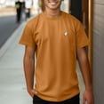 thumbnail image 4 of Dalix Ghost Midweight Embroidered Cotton Tee Jersey Mens in Toast S Small, 4 of 4