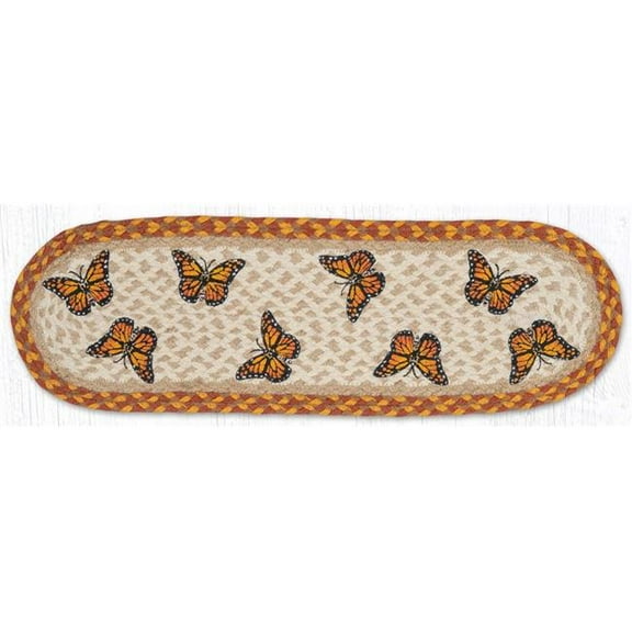 Earth Rug 49-ST630M 27 x 8.25 in. ST-OP-630 Monarch Braided Oval Stair Tread Mat, Multi Color