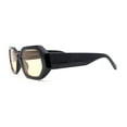 thumbnail image 3 of Womens Angular Bevel Narrow Clout Mod Plastic Sunglasses Black - Beige, 3 of 4