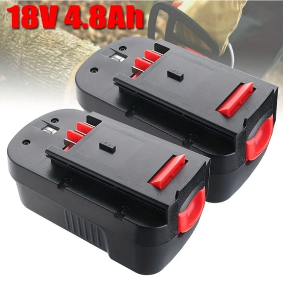 2-Pack 18V 4.8Ah Lithium-Ion Power Tool Battery, Replacement for  Black & Decker HPB18, FS18FL, FSB18 Cordless Drills/Saws