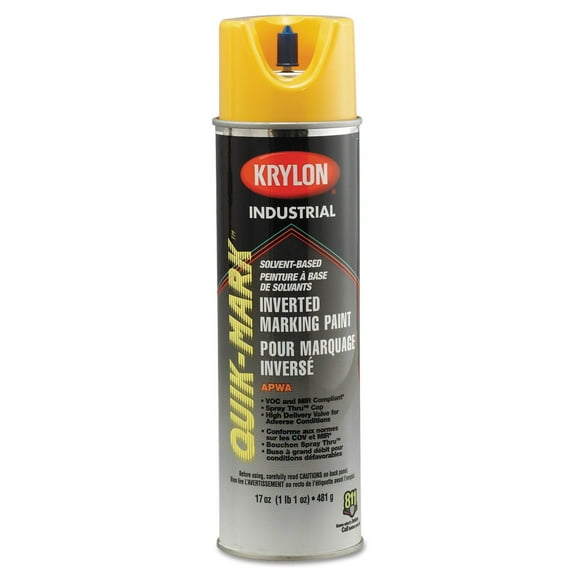 Krylon S03821 20-Oz. A.P.W.A. Hi-Viz Yellow Quik-Mark Inverted Marking Paint 12 Can(s)