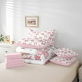 thumbnail image 6 of Castle Fairy Girls Rose Bowknot 7pcs Bedding Comforter Set,Dreamy Princess Queen Bedding Sets Super Cozy,Floral Bow Queen Sheet Sets,Ultra Soft Home Decor, 6 of 8