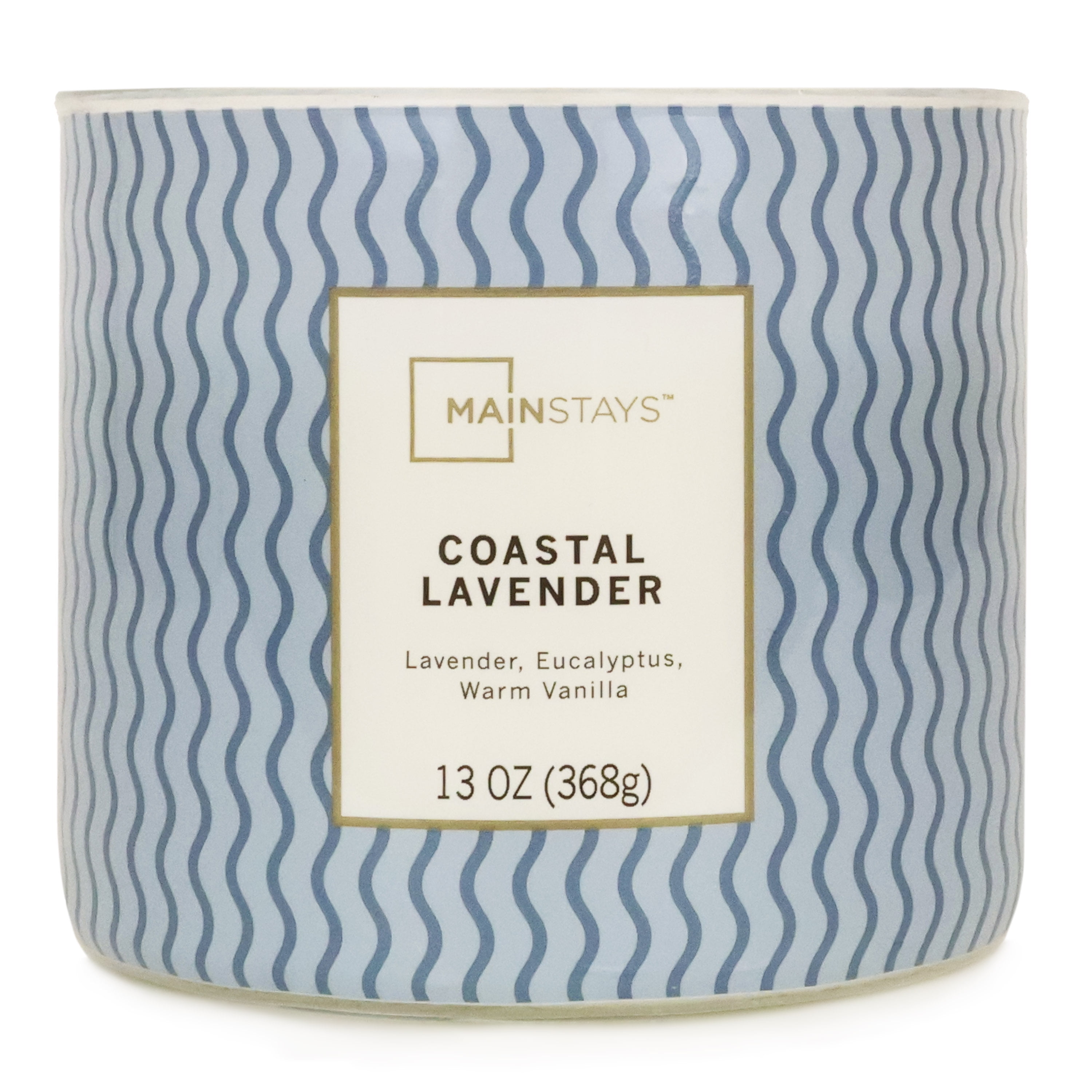 Mainstays 3-Wick Textured Wrap Coastal Lavender, 13-Ounce