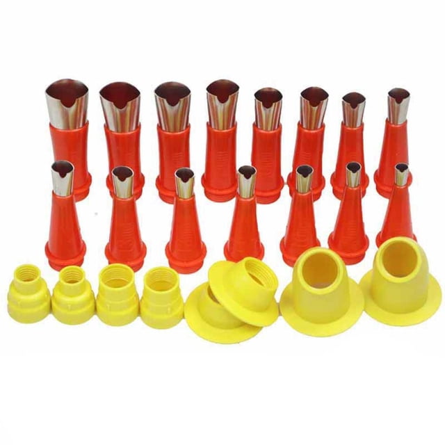 Feltree Family Use Integrated Rubber Nozzle Tool Kit, Rubber Nozzle Tool with Base, Stainless Steel Material, Caulking Nozzle Applicator Coating for Home