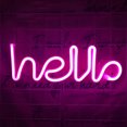 thumbnail image 3 of Yuarrent Lámparas de neón LED Decoración de dormitorio Luz colgante de pared divertida Suministros de vacaciones adorables Iluminación Iluminación navideña hola rosa, 3 of 6