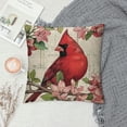 thumbnail image 2 of PHYHOO Hello Spring Cardinal Bird Decorative Throw Pillow Covers, Dogwood Flower Wreath Green Plaid Farmhouse Cushion Case Decor, Floral Eucalyptus Leaves Home Decoration for Sofa Couch White, 2 of 5