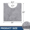 thumbnail image 2 of Smiry Chenille U-Shaped Toilet Bathroom Rugs, Soft Absorbent Non-Slip Contoured Carpet, Machine Washable Bathroom Mats, 20"X20", Light Gray, 2 of 7