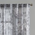 thumbnail image 4 of Madison Park Simone Fabric Floral Rod Pocket and Back Tab Top Voile Sheer - Gray, 4 of 11