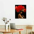 thumbnail image 2 of JRXY African American Wall Art Red Flower on Black Women Head Vintage Canvas Art Paintings Modern Abstract Girl Picture Home Wall Decor for Bedroom Living Room, Framed Ready to Hang picture 2, 2 of 4