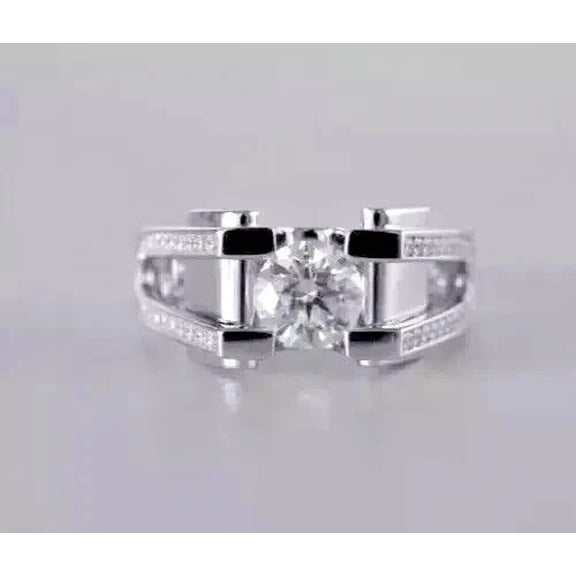 2Ct 14K White Gold Plated Round Cut Lab Created Diamond Men's Wedding Band Ring