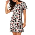 thumbnail image 2 of Disketp Christmas Cat para Camisón Corto de Manga Corta para Mujeres, Camisón Cómodo con Escote Redondo, Bonito y Confortable, 2 of 6