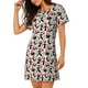 thumbnail image 2 of Easygdp Christmas Cat Camisón de manga corta para mujer, informal, estampado, 2 of 6